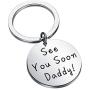 WUSUANED Daddy to Be Gift See You Soon Daddy Pregnancy Announcement Keychain Baby Announcement Keychain Gift for New Dad