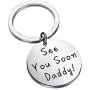 WUSUANED Daddy to Be Gift See You Soon Daddy Pregnancy Announcement Keychain Baby Announcement Keychain Gift for New Dad