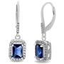 MIA SARINE Sterling Silver Dangle Drop Cubic Zirconia Leverback Earrings for Women