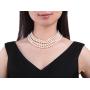 JYX Pearl Double Strand Necklace Classic 8-9mm White Freshwater Pearl Long Strand Necklace Opera Length 32''