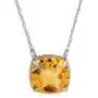 Classic 10MM Cushion Cut Genuine Gemstone Pendant in Rhodium-plated Sterling Silver, 17''| Pendants for Women