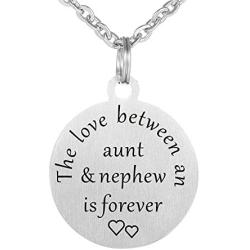 Kisseason The Love Between a Aunt and Niece is Forever Dog Tag Keychain Jewelry Pendant Necklace