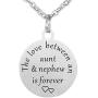 Kisseason The Love Between a Aunt and Niece is Forever Dog Tag Keychain Jewelry Pendant Necklace