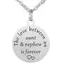 Kisseason The Love Between a Aunt and Niece is Forever Dog Tag Keychain Jewelry Pendant Necklace