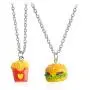 YINLIN Cartoon 2/Pcs Hamburger and French Fries Necklace BFF Jewelry