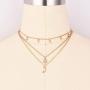 BERYUAN Women Simple Choker Moon Star Choker Necklace Pendant Necklace Trendy Necklace Teen Necklace Jewelry for Women and Girls Gift for Her (GOLD)