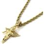 Jewel Town Mens Gold Angel & P Ruby Bundle Set Cz Pendant Hip Hop 24'' & 30'' Rope Chain D463
