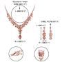 EVER FAITH Womens Rhinestone Crystal Elegeant Wedding Feast Floral Teardrop Necklace Earrings Set