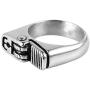 HZMAN Hip Hop Retro Mens Classic Silver Cool Punk Motorcycle Style Stainless Steel Silver Ring