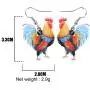 DOWAY Acrylic Charm Chicken Rooster Earrings Drop Dangle Jewelry Farm Decoration for Women Girls Funny Party Gifts (Multicolor)