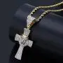 Moca Jewelry Hip Hop Iced Out Bling Lion with Crown Cross Pendant 18K Gold Plated Chain Necklace for Men Women Moca Jewelry Hip Hop Iced Out Bling Lion with Crown Cross Pendant 18K Gold Plated Chain Necklace for Men Women