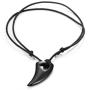URBAN JEWELRY Mens Black 316l Stainless Steel Alpha Spear Wolf Teeth Pendant Chain Necklace