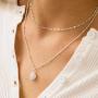 Hermashy Boho Layered Tiny Opal Drop Necklace Silver Party Beaded Chain Lariat Necklaces Choker Jewelry Gift for Women and Girls (Silver)