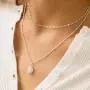 Hermashy Boho Layered Tiny Opal Drop Necklace Silver Party Beaded Chain Lariat Necklaces Choker Jewelry Gift for Women and Girls (Silver)