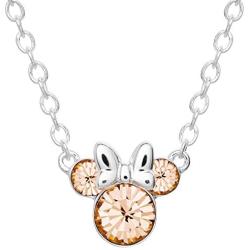 Disney Minnie Mouse Crystal Birthstone Silver Plated Pendant Necklace
