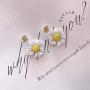 MFHUNX Daisy Earrings 925 Sterling Silver Needle Studs Tiny Flower Earrings Jewelry Gift for Women Girls (White)