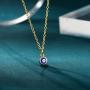 PPJew Evil Eye Necklace Chain Blue Eyes Amulet Pendant Necklace Ojo Turco Kabbalah Protection Adjustable Delicate Jewelry Gift for Women Girls Kids（Silver/Gold）