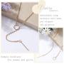 Unicra Simple Ring Necklace Gold Y-Necklace Chain Bar Pendant Necklaces Jewelry for Women and Girls