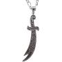 Engraved Silver PT Imam Ali Sword Dhul-Fiqar Necklace Islamic Islam Muslim Gift