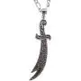 Engraved Silver PT Imam Ali Sword Dhul-Fiqar Necklace Islamic Islam Muslim Gift