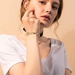 E 18K Gold Plated Bangles Bracelets for Women, Cubic Zirconia, Jewelry Gifts