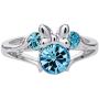 Disney Minnie Mouse Girls Jewelry, Silver Plated Crystal Head Ring, Size 4