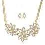 Qiji Womens Alloy Resin Flower Jewelry Set Elegant Rhinestone Gold Plated Chain Necklace Earrings Qiji Womens Alloy Resin Flower Jewelry Set Elegant Rhinestone Gold Plated Chain Necklace Earrings