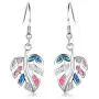 ECOLVANT Drop Earrings for Women Sterling Silver Earrings Opal Colorful Leaves Dangle Earrings for Women Girls Birthday Party Fashion Opal Earrings