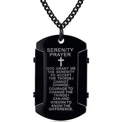 Jude Jewelers Stainless Steel Christian Cross Serenity Prayer Religious Pendant Necklace