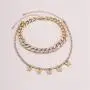 N/Q 2 Pcs 14 K Gold Silver Plated Hip Hop Shiny Rhinestone Chunky Chain Butterfly Necklaces Punk Rock Crystal Cuban Link Chain Choker Collar Necklace for Women Girls Personality Jewelry