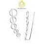 Big Apple Hoops - Geometric Circle Curve Line Ear Climber Stud Earrings Made from Genuine Solid 925 Sterling Silver Easter Sunday in 4 Colors Rose, Silver, Black, Gold with Electrocoated Finish for Anti-Tarnish