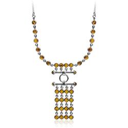 Sterling Silver Amber Princess Helen of Troy Necklace 19''