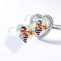 Custom Photo Ring Memorial Picture Printed Personalized Jewelry 925 Sterling Silver Open Style Cubic Zirconia Heart Engagement Rings, Adjustable