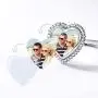 Custom Photo Ring Memorial Picture Printed Personalized Jewelry 925 Sterling Silver Open Style Cubic Zirconia Heart Engagement Rings, Adjustable