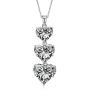 LUX AND GLAM Lovely Romantic Triple Love Simulated Diamond CZ Heart Pendant Necklace Jewelry Collection - On 18'' Anchor Chain