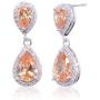 Pave Teardrop Earrings for Wedding Sterling Silver Double Pear Shaped CZ Cubic Zirconia Crystal Rhinestone Birthstone Dangle Earrings Bridal Jewelry for Bride Bridesmaids