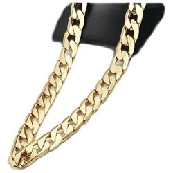 Gold Chain Necklace 9MM 14K Diamond Cut Smooth Cuban Link with a Warranty of A Lifetime USA Made!