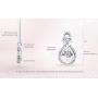 Dancing Diamond''Forever Love'' Two-Hearts Pendant Necklace in 925 Sterling Silver by Parade of Jewels (1/4 ct.tw.), 18''