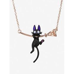 Studio Ghibli Kikis Delivery Service Jiji Hanging on Broom Necklace