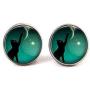 Beautiful Black Cat Moon Photo Earrings Jewelry Art Nouveau Beautiful Gifts