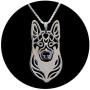 German Shepherd Dog Sterling Silver Necklace Dangle Earrings Set by Ginger Lyne Ears Down Puppy Dog Pet Pendant Box Chain Doggie Animal Paw Print Heart Jewelry for Pit Mom Women Girls Teens