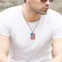 Cupimatch 2pcs American USA Flag Patriotic Cross Dog Tag Pendant Necklace Set Stainless Steel Stars and Stripes Necklace 22'' Chain Jewelry