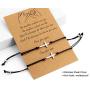 Me&Hz Pinky Promise Bracelet Sunflower/Cross/Heart/Compass Matching Couple Friendship Bracelets Mother Daughter Best Friend Gift for Women Girls