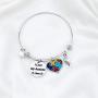 WSNANG Autism Awareness Jewelry for Family Autism Aunt/Daughter/Mother/Grandmother Autism Heart Charm Autism Support Gifts Autism Aunt Grandma Gift