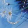 Vanbelle Sterling Silver Jewelry Curved Bar Pendant Necklace with Cubic Zirconia Stones and Rhodium Plated for Women and Girls