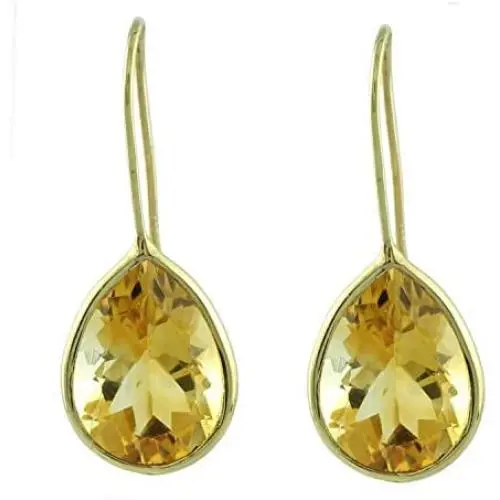 Carillon Stunning Citrine Natural Gemstone Pear Shape Drop Dangle Engagement Earrings 925 Sterling Silver Jewelry | Yellow Gold Plated Carillon Stunning Citrine Natural Gemstone Pear Shape Drop Dangle Engagement Earrings 925 Sterling Silver Jewelry | Yellow Gold Plated
