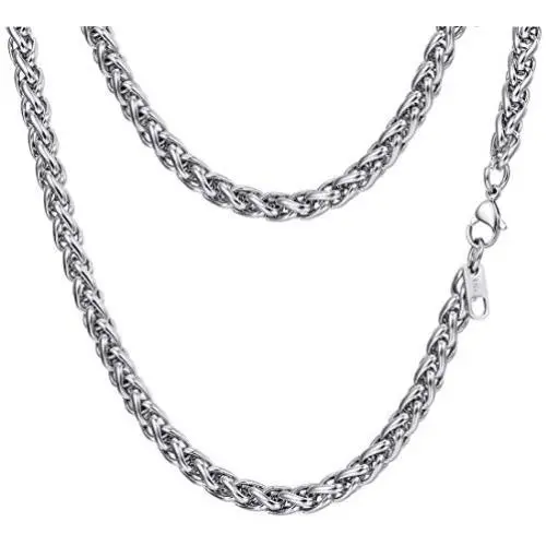 PROSTEEL Stainless Steel Chain Necklace for Men Women, Wheat Chain/Rope Chain/Box Chain, Black/Silver/Gold Tone, W:3mm/6mm, L: 18/20/22/24/26/28/30 inch, Come Gift Box PROSTEEL Stainless Steel Chain Necklace for Men Women, Wheat Chain/Rope Chain/Box Chain, Black/Silver/Gold Tone, W:3mm/6mm, L: 18/20/22/24/26/28/30 inch, Come Gift Box