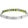 Stainless Steel Link Santeria Inside Green Yellow Orula Babalawo Bracelet