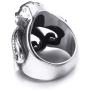 Elfasio Stainless Steel Octopus Ring for Men Tentacles Retro Gothic Punk Style Jewelry Silver Black Vintage Rings,Size 8-13