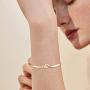 FIBO STEEL 4 Pcs Necklaces,24 Pairs Stud Dangle Earrings,10 Pcs Chain Bangle Bracelets Set for Women Fashion Gold Necklace Jewelry Set